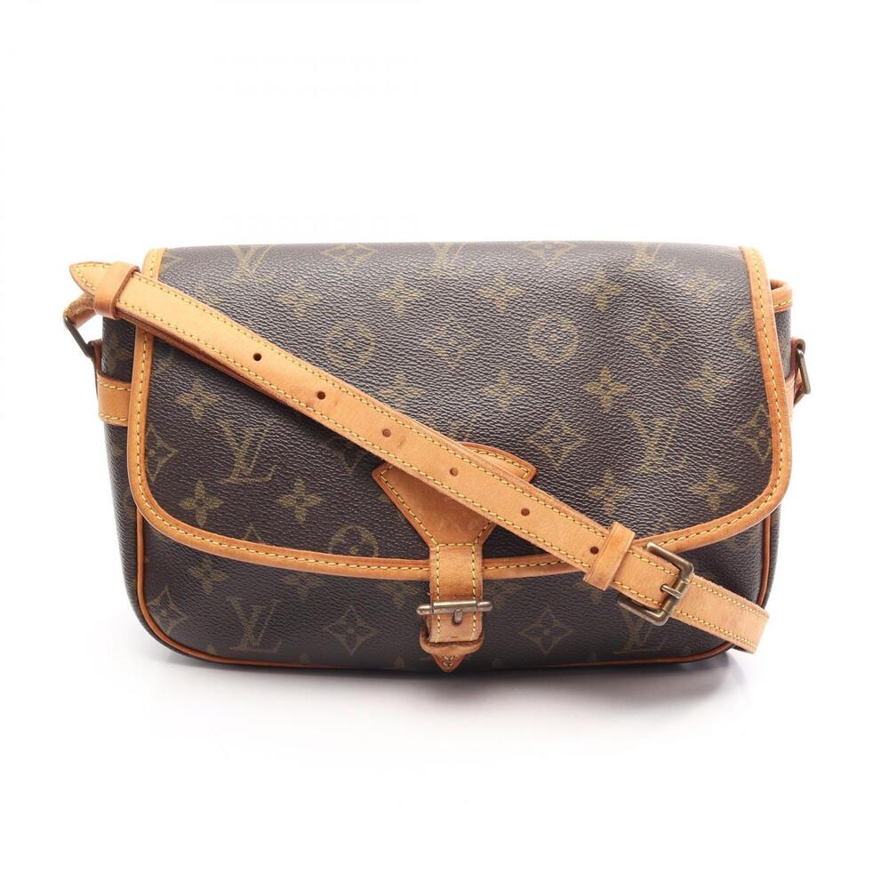 Louis Vuitton Sologne Canvas Leather Monogram Shoulder Bag Brown